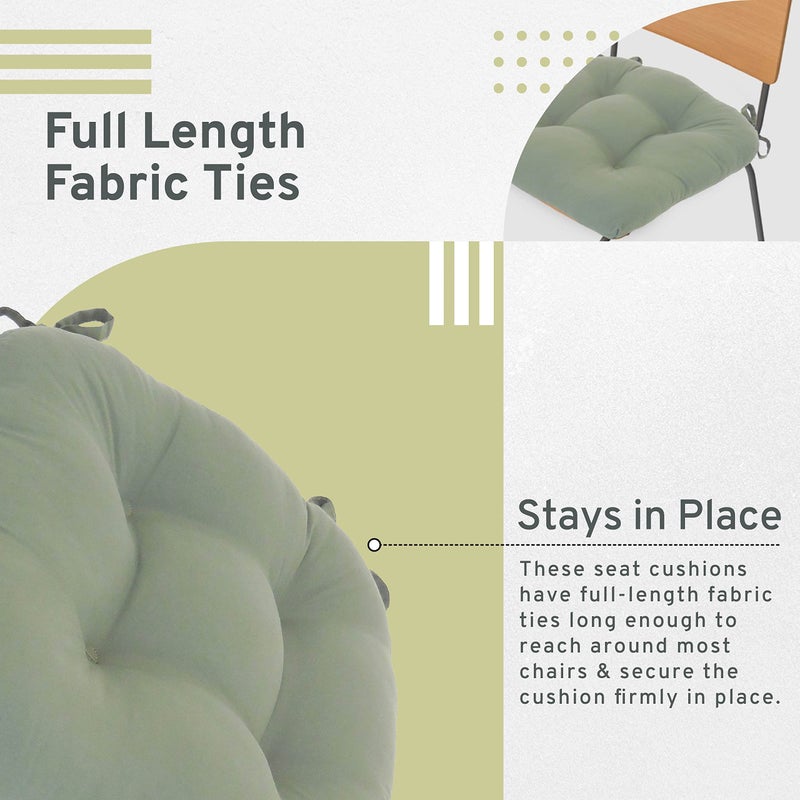 Arlee Micro Fiber Polyester Chair Pads, 2 Count (Pack of 1), Olive - Image 4